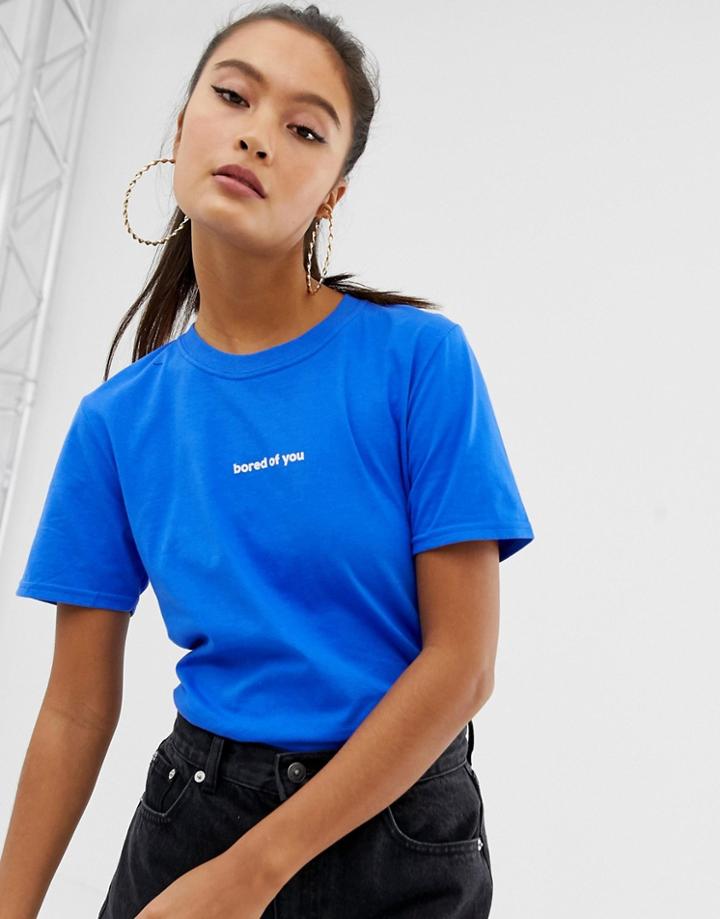 Adolescent Clothing Bored Of You T-shirt - Blue