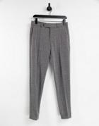 Asos Design Skinny Soft Tailored Smart Joggers In Gray Textured Fabric-grey
