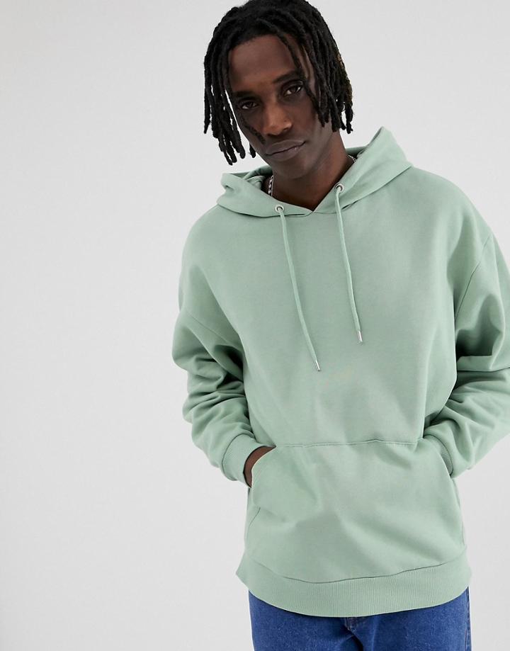 Asos Design Oversized Hoodie In Green - Blue