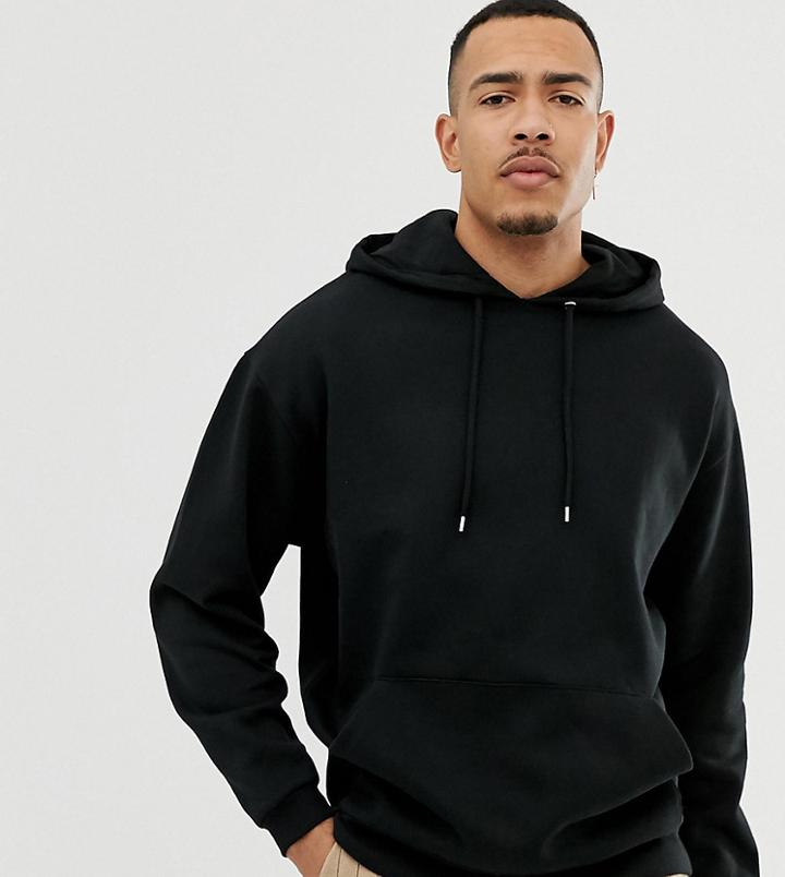 Asos Design Tall Oversized Hoodie In Black - Black
