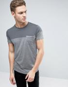 Esprit T-shirt With Color Block And Pocket - Gray