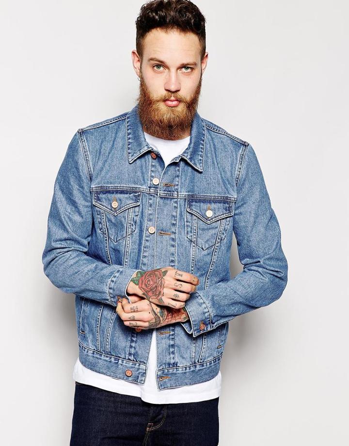 Asos Denim Jacket In Slim Fit - Blue | LookMazing