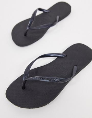 Havaianas Slim Flip Flops In Black