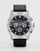 Police Black Grid Watch With Multi Functional Dial - Black