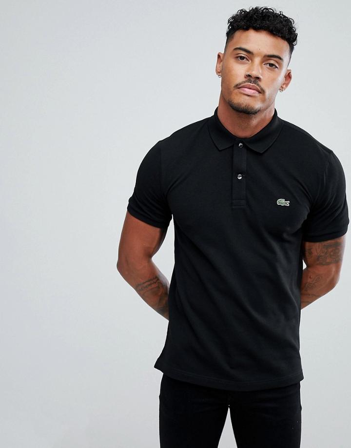 Lacoste Slim Fit Pique Polo In Black