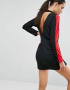 Asos Sporty Shift Dress With Open Back - Black