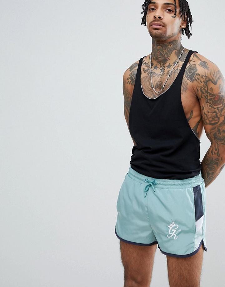 Gym King Retro Swim Shorts In Blue - Blue
