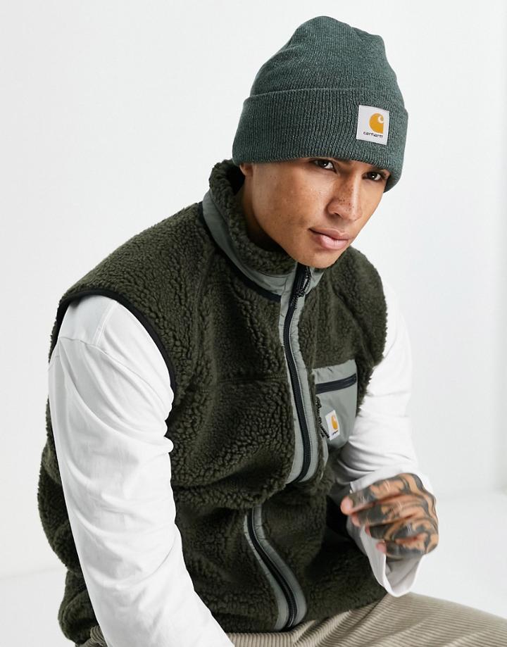 Carhartt Wip Scott Lined Beanie In Green Heather