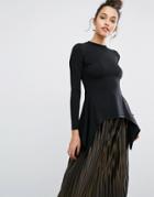 Coast Martina Drape Top - Black