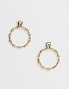 Asos Design Earrings With Bamboo Design Open Circle In Gold Tone
