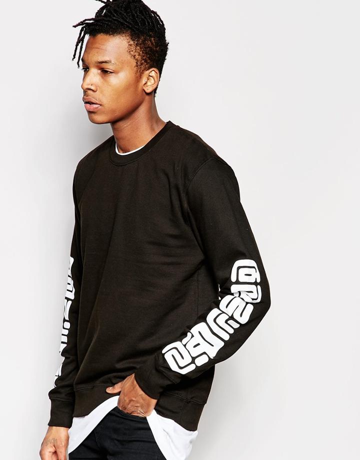 New Love Club Column Branding Sweatshirt - Black