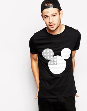 Asos T-shirt With Mickey Mouse Flag Print