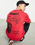 Carhartt Wip Synthetic Realities Backprint T-shirt In Red