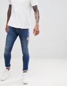 Dr Denim Leroy Super Skinny Jeans Grinded Blue - Blue