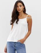 Asos Design Tank With Clean Double Strap In White - White