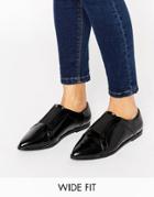 Asos Mighty Wide Fit Pointed Flat Shoes - Black