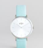 Limit Faux Suede Leather Watch In Green Exclusive To Asos 36mm - Gold
