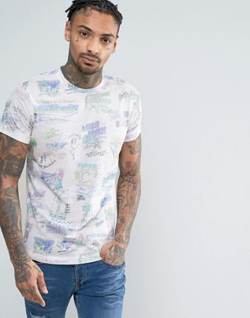 Diesel T-diego-ms Multi Print T-shirt - White