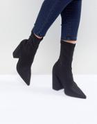 Missguided Flared Heel Ankle Boot - Black
