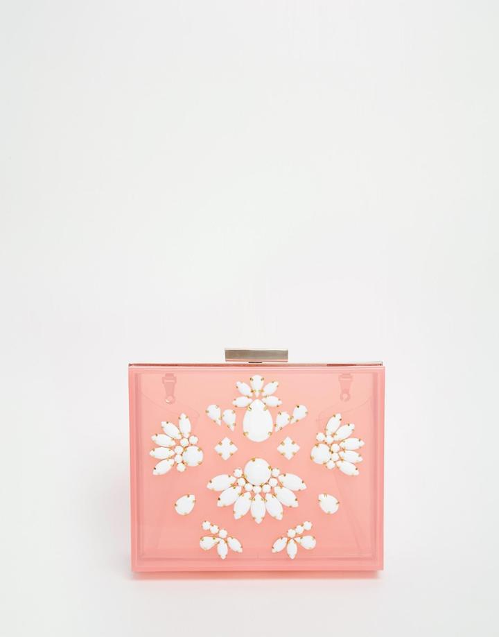 Skinnydip Occasion Box Clutch Bag In Pastel Pink - Pink