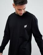 New Look Long Sleeve T-shirt With Skull Embroidery In Black - Black