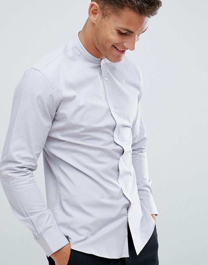French Connection Plain Poplin Grandad Slim Fit Shirt