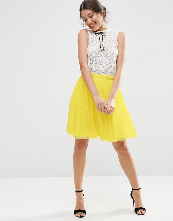 Asos Tulle Mini Prom Skirt With Multi Layers - Yellow