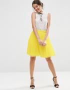 Asos Tulle Mini Prom Skirt With Multi Layers - Yellow