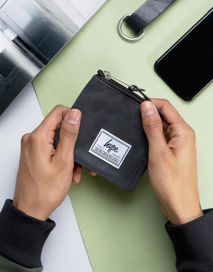 Hype Charcoal Reflective Wallet - Black
