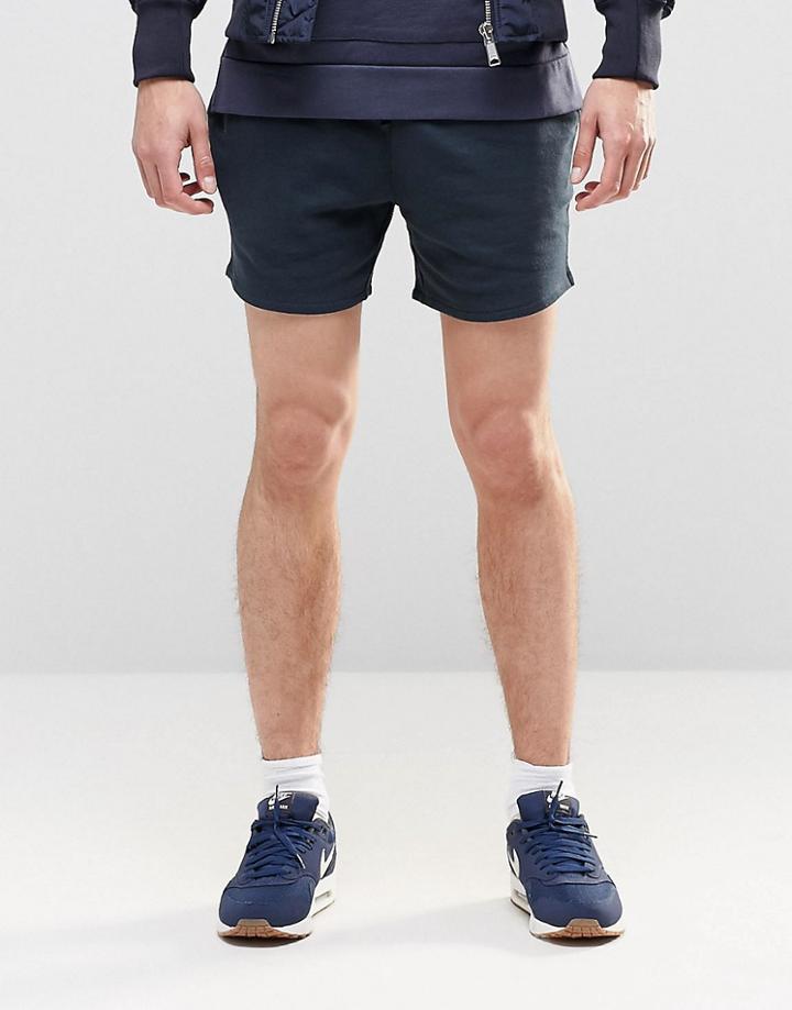 Asos Jersey Shorts In Shorter Length In Navy - Total Eclipse