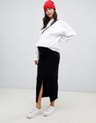 Asos Design Maternity Rib Jersey Maxi Tube Skirt - Black