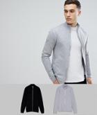 Asos Muscle Track Jacket Multipack Black/gray Save - Multi