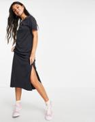 Monki Isabella Super Soft Midi T-shirt Dress In Black