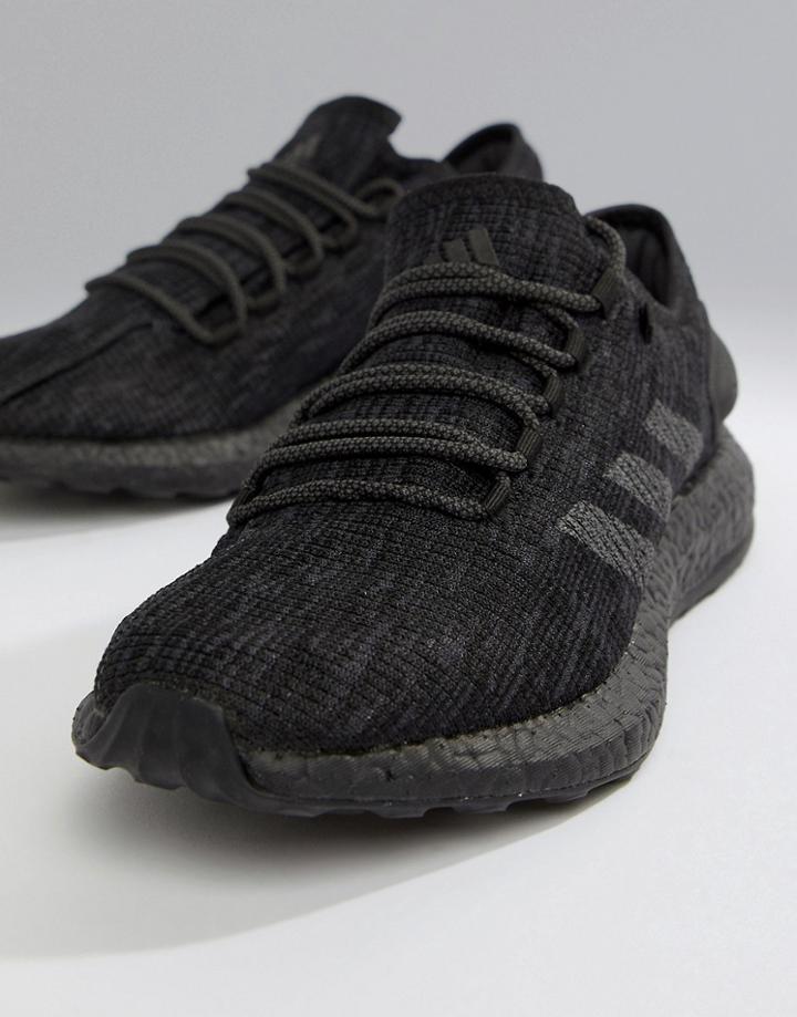 Adidas Running Pureboost Sneakers In Triple Black - Black