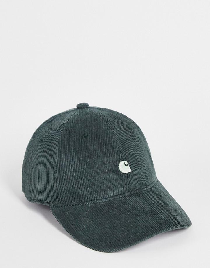 Carhartt Wip Harlem Cord Cap In Green