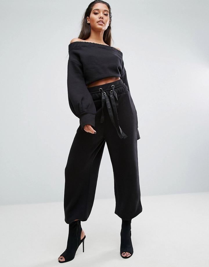 Missguided Londunn Wide Leg Jogger - Black