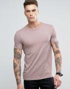 Asos Muscle T-shirt In Pink - Pink