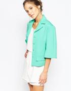 Traffic People Move Over Cropped Jacket - Green
