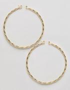Asos Extra Large 75mm Rope Hoop Earrings - Gold