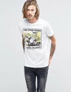 Asos T-shirt With The Stone Roses Print In Relaxed Skater Fit - Off White