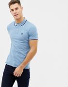 Selected Homme Polo With Tipping-blue