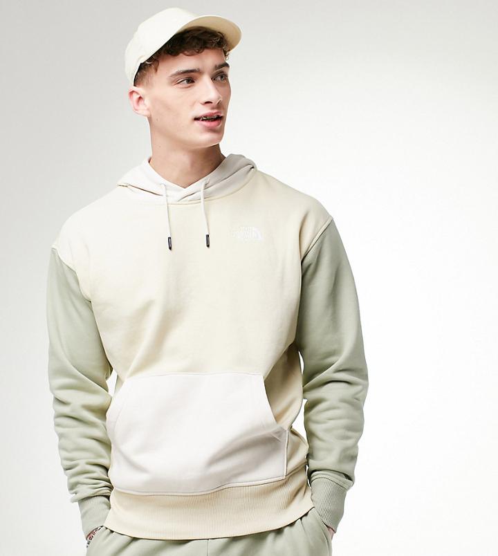 The North Face Essential Color Block Hoodie In Green Exclusive To Asos