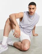 Topman Oversized Fit Tank Top With Overdye In Gray-grey