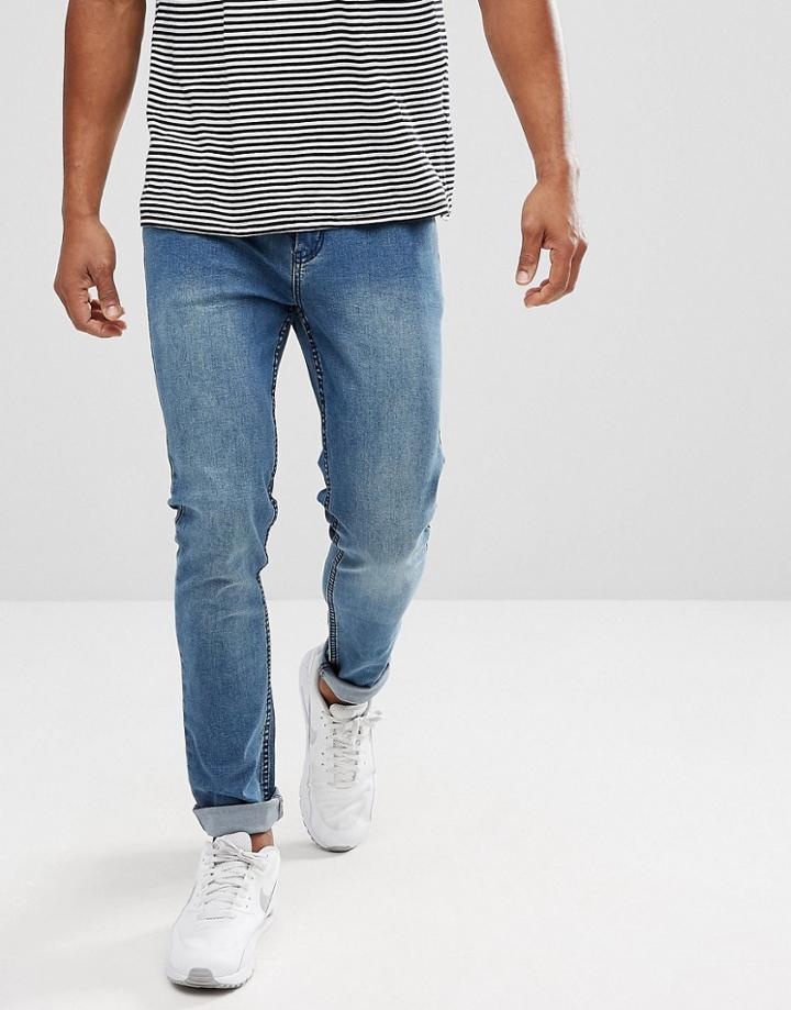 Dead Vintage Skinny Jeans In Light Wash - Blue