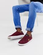 Lyle & Scott Burchill Suede Lace Up Sneakers-red