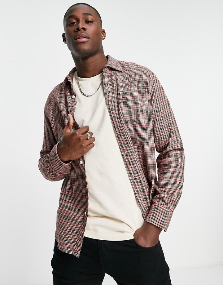 Levi's Sunset 1 Pocket Puppytooth Check Standard Fit Shirt In Red