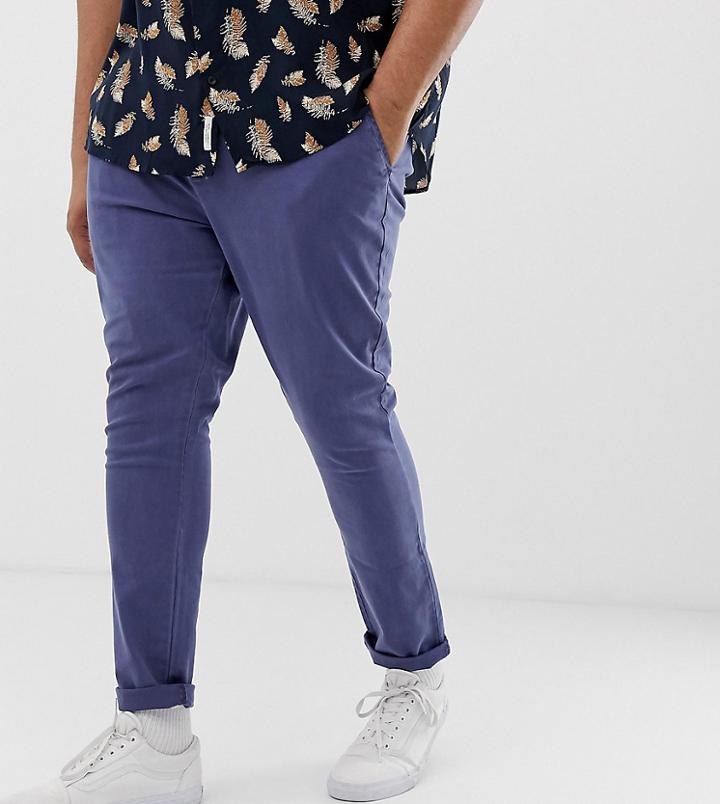 Asos Design Plus Super Skinny Chinos In Washed Blue