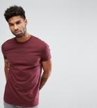 Asos Tall Longline T-shirt With Crew Neck - Red