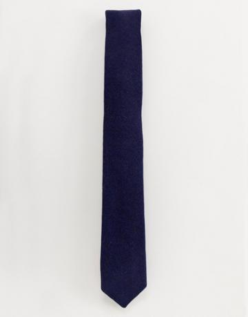 Gianni Feraud Plain Flannel Tie-navy