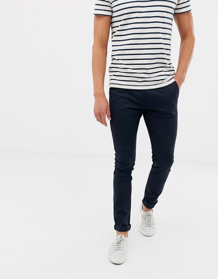 Farah Drake Skinny Fit Chino In Navy - Navy